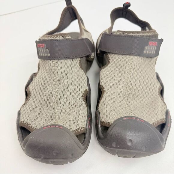 Crocs Swiftwater Tan Mesh Brown Rubber Closed Toe Deck Water Sandal Shoes main image 7